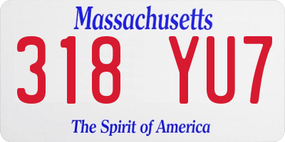 MA license plate 318YU7