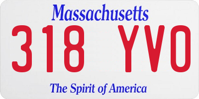 MA license plate 318YV0