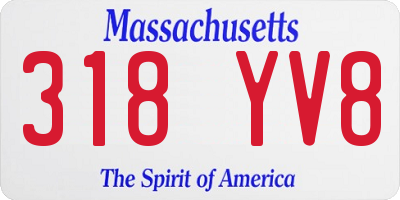 MA license plate 318YV8