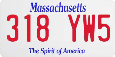 MA license plate 318YW5