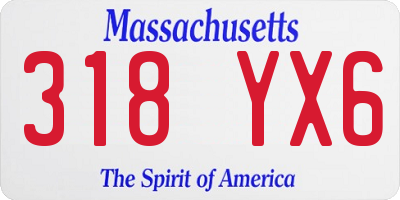 MA license plate 318YX6