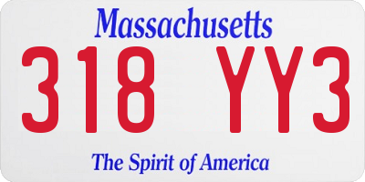 MA license plate 318YY3