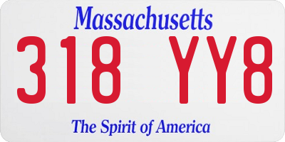 MA license plate 318YY8
