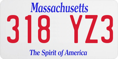 MA license plate 318YZ3