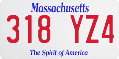 MA license plate 318YZ4