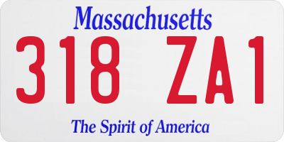 MA license plate 318ZA1
