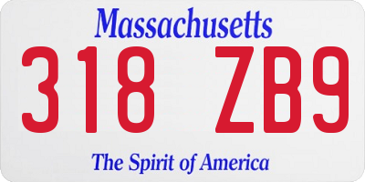 MA license plate 318ZB9