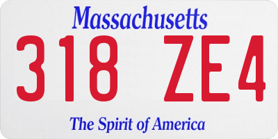MA license plate 318ZE4