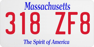 MA license plate 318ZF8