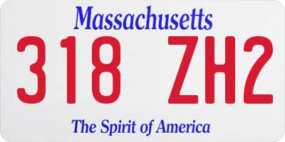 MA license plate 318ZH2