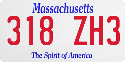 MA license plate 318ZH3