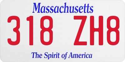 MA license plate 318ZH8