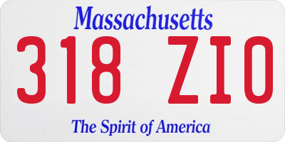 MA license plate 318ZI0