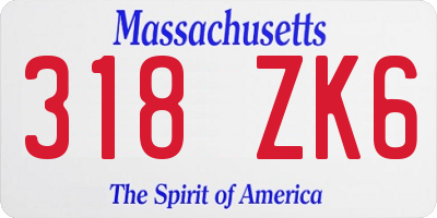 MA license plate 318ZK6
