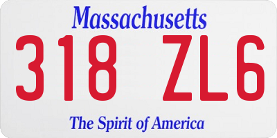 MA license plate 318ZL6
