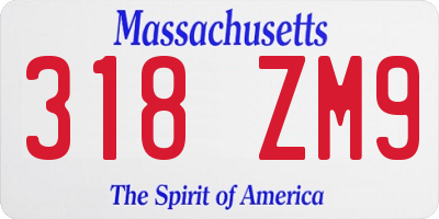 MA license plate 318ZM9
