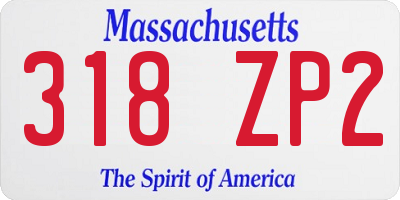 MA license plate 318ZP2