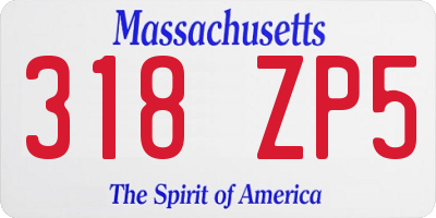 MA license plate 318ZP5