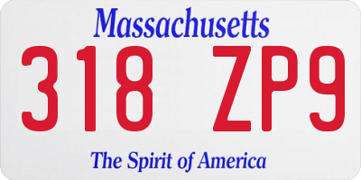 MA license plate 318ZP9