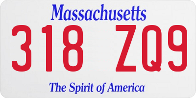 MA license plate 318ZQ9