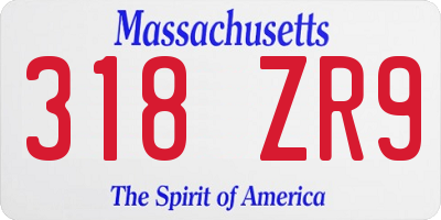MA license plate 318ZR9