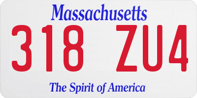 MA license plate 318ZU4