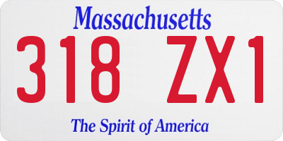 MA license plate 318ZX1