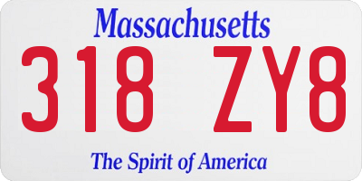MA license plate 318ZY8