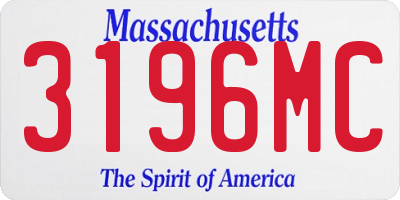 MA license plate 3196MC