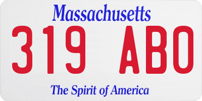 MA license plate 319AB0