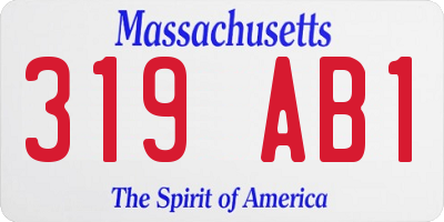MA license plate 319AB1