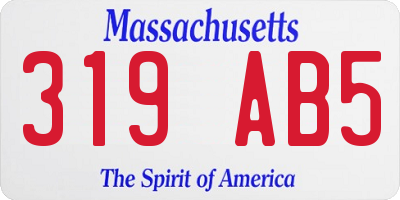 MA license plate 319AB5