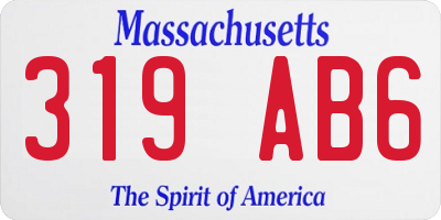 MA license plate 319AB6