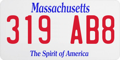 MA license plate 319AB8