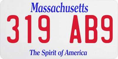 MA license plate 319AB9