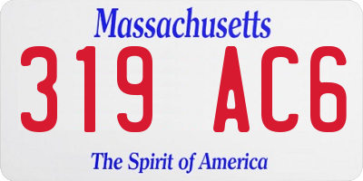 MA license plate 319AC6
