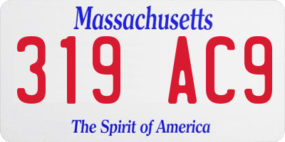 MA license plate 319AC9