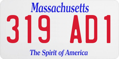 MA license plate 319AD1