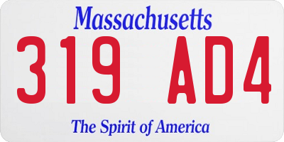 MA license plate 319AD4