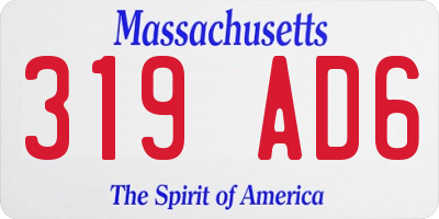 MA license plate 319AD6