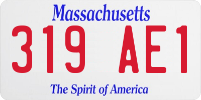 MA license plate 319AE1