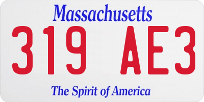 MA license plate 319AE3