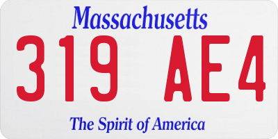 MA license plate 319AE4