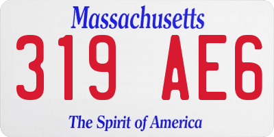MA license plate 319AE6