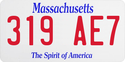 MA license plate 319AE7