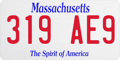 MA license plate 319AE9