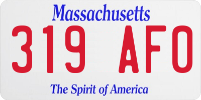 MA license plate 319AF0