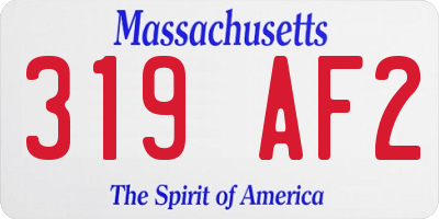 MA license plate 319AF2