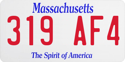 MA license plate 319AF4
