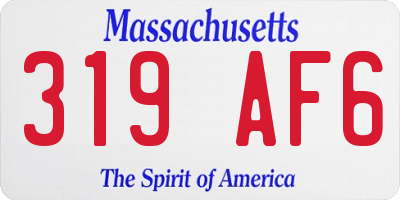 MA license plate 319AF6